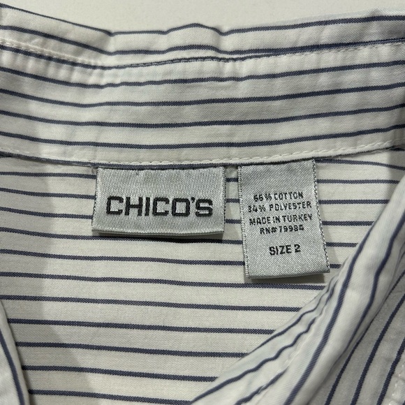 Chico’s shirt in white with pale blue stripes - Picture 4 of 7